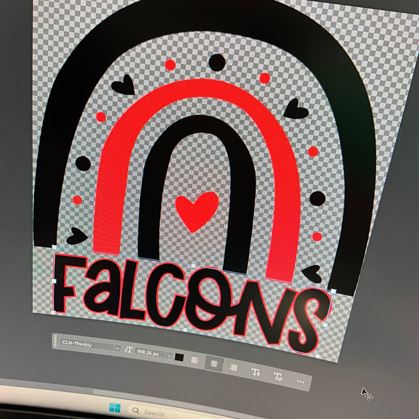School Mascot Rainbow DTF Transfer Design