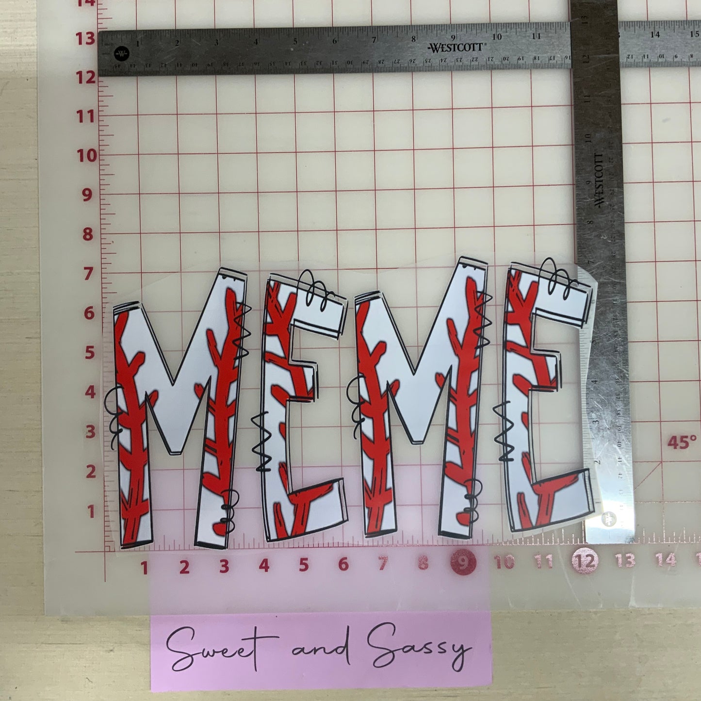 MEME baseball DTF Transfer Design