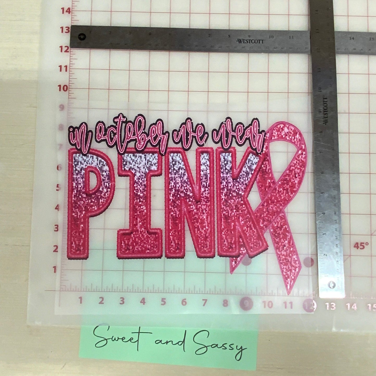 In October we wear Pink DTF Transfer Design