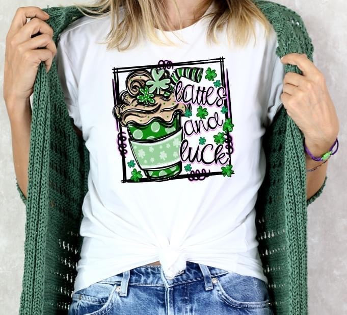 Lattes and Luck DTF Transfer Design