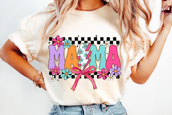 Coquette Checkered Mama DTF Transfer Design CF