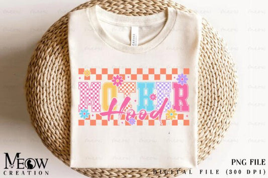 Checkered Motherhood DTF Transfer Design CF