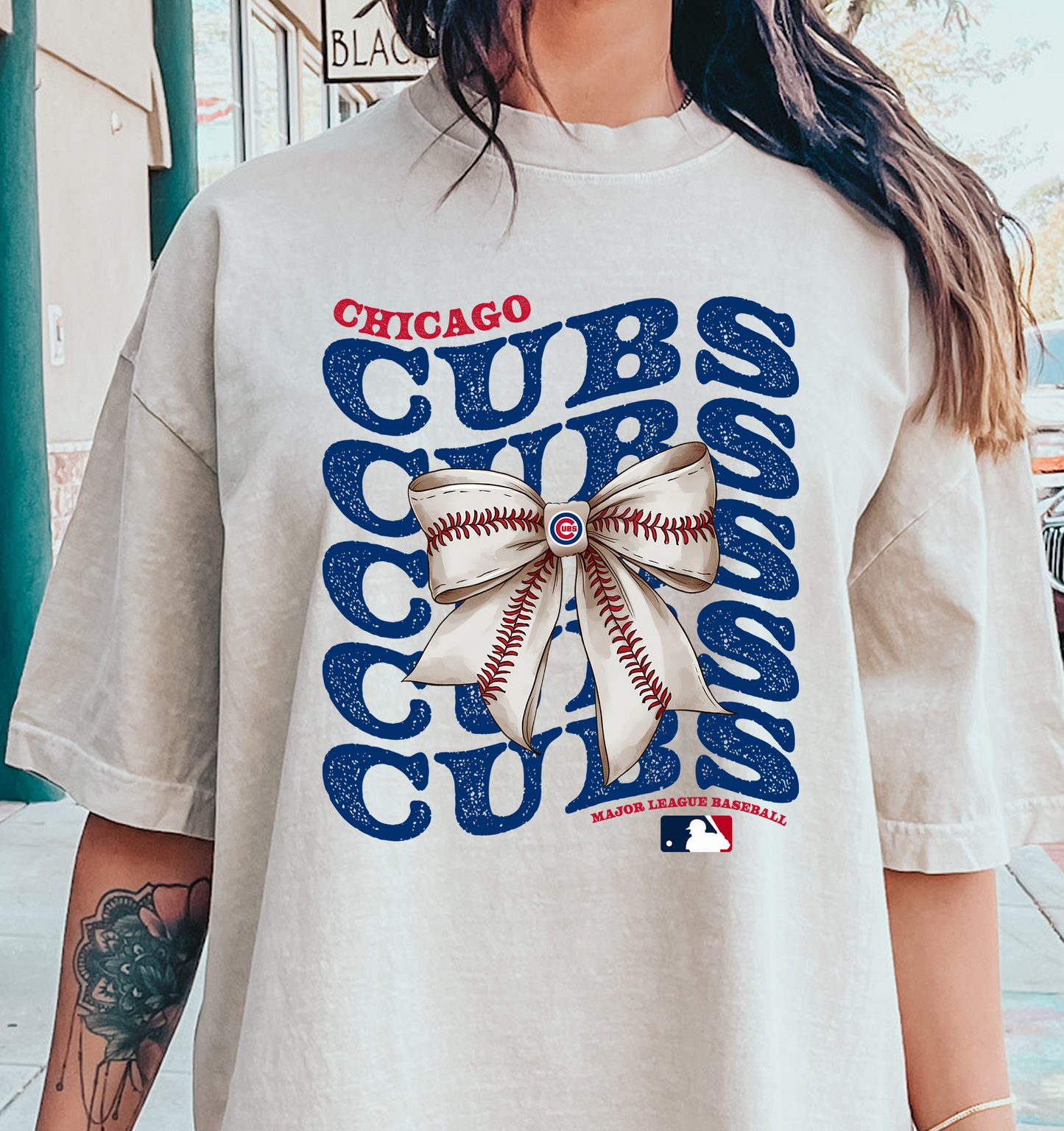 Chicago CUBS Bow DTF Transfer Design