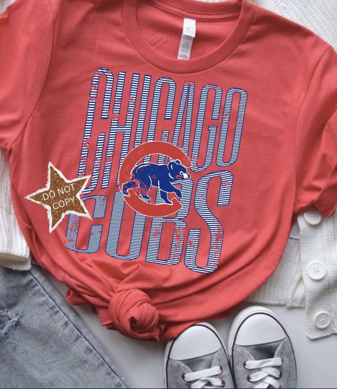 Chicago Cubs slim stripes DTF Transfer Design