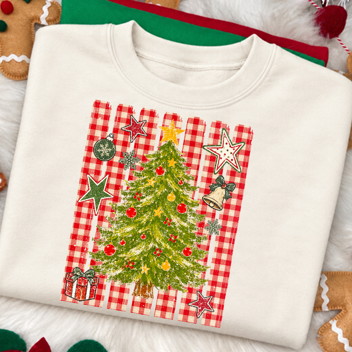 Christmas TREE with stripes DTF Transfer Design