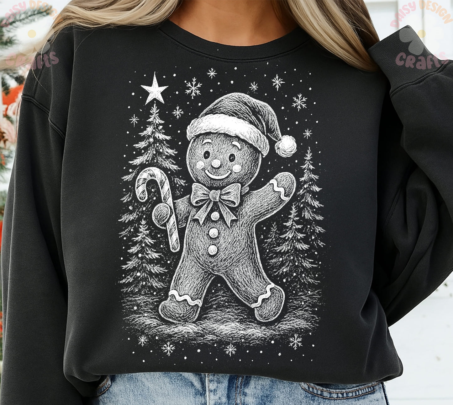 Christmas gingerbread halftone DTF Transfer Design