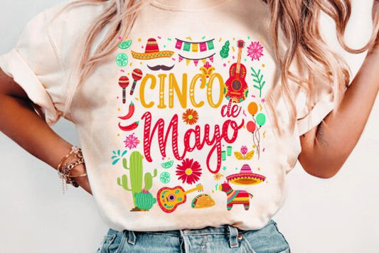 Cinco De Mayo collage DTF Transfer Design CF