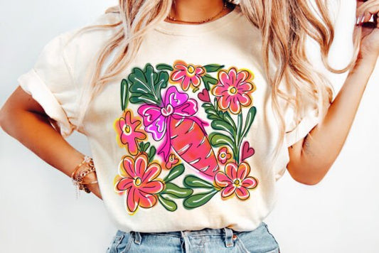 Coquette Easter Carrot DTF Transfer Design