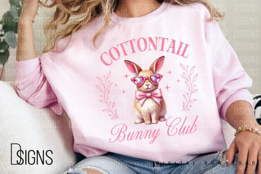 Cottontail Bunny Club DTF Transfer Design