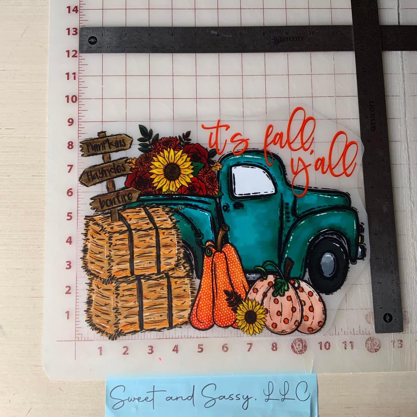 It’s Fall Y’all, truck DTF Transfer Design