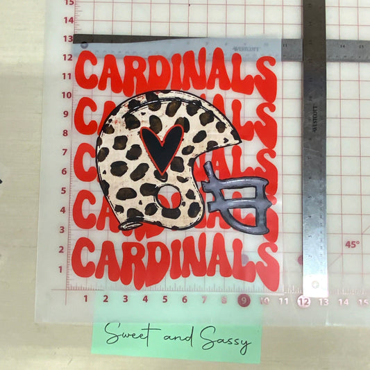 Cardinals helmet heart DTF Transfer