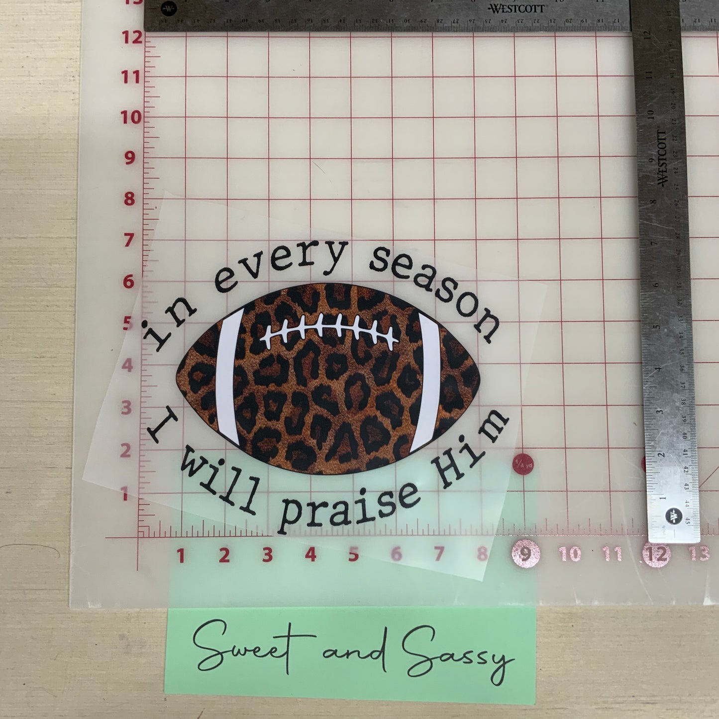 Every season I will praise Him football DTF Transfer Design