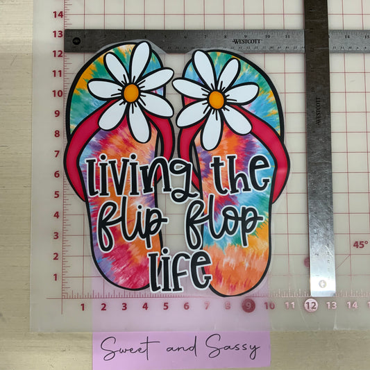 Living the flip flop life DTF Transfer Design