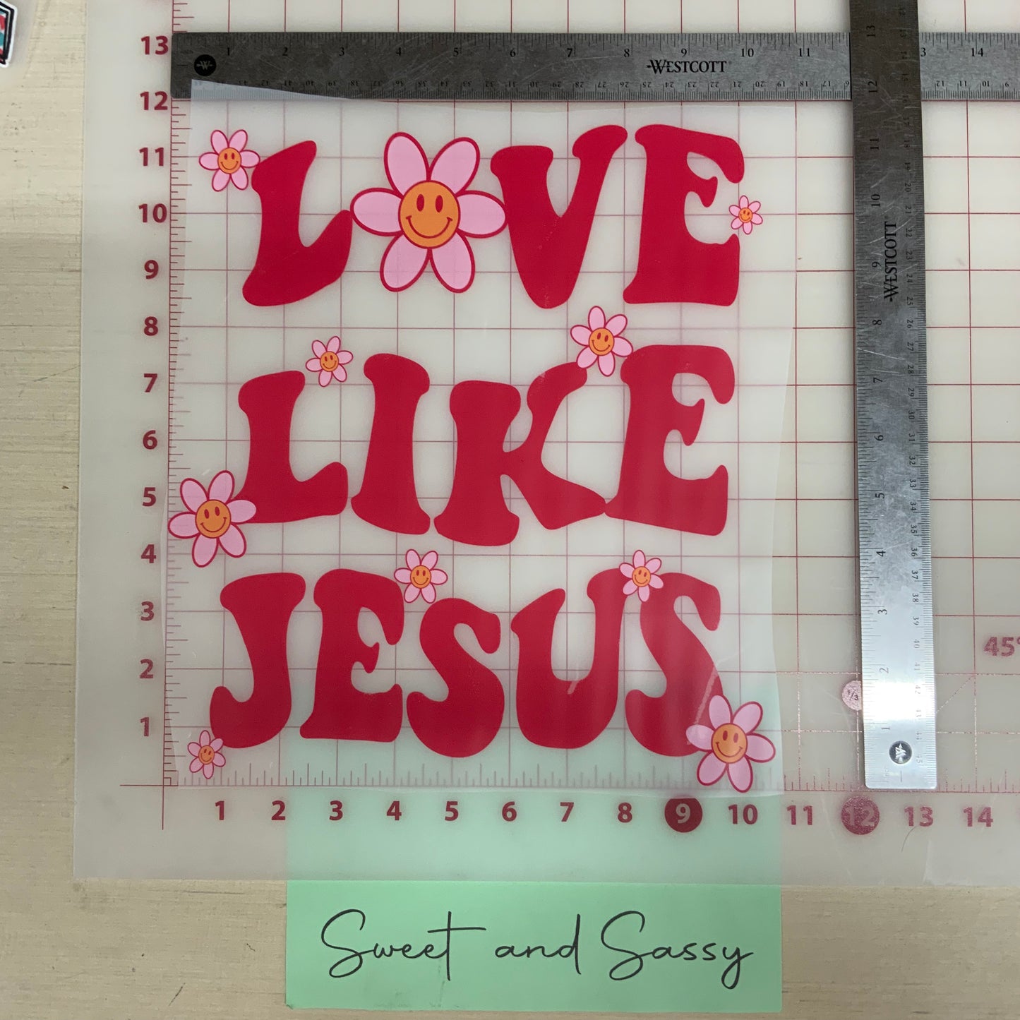 Love like Jesus pink DTF Transfer Design