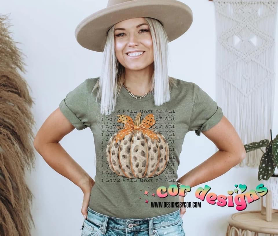 Leopard Pumpkin With Ribbon DTF Transfer Design