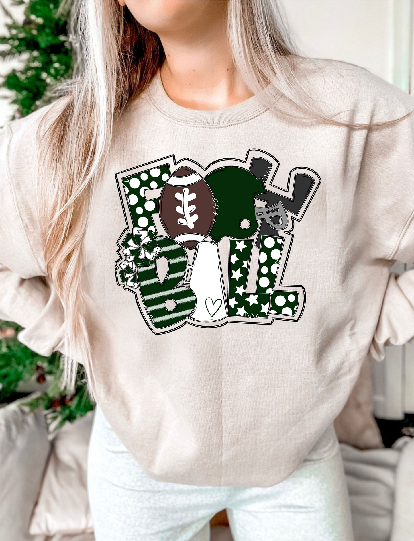 Football Word Art DTF Transfer Design Bev