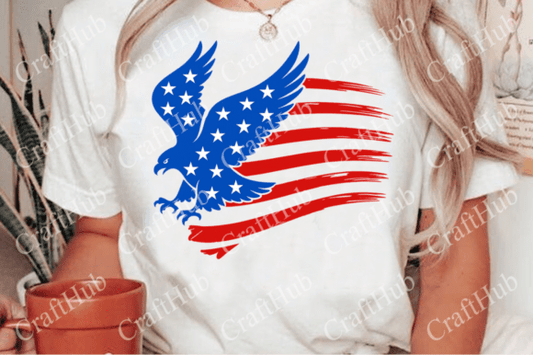 Eagle Flag DTF Transfer Design