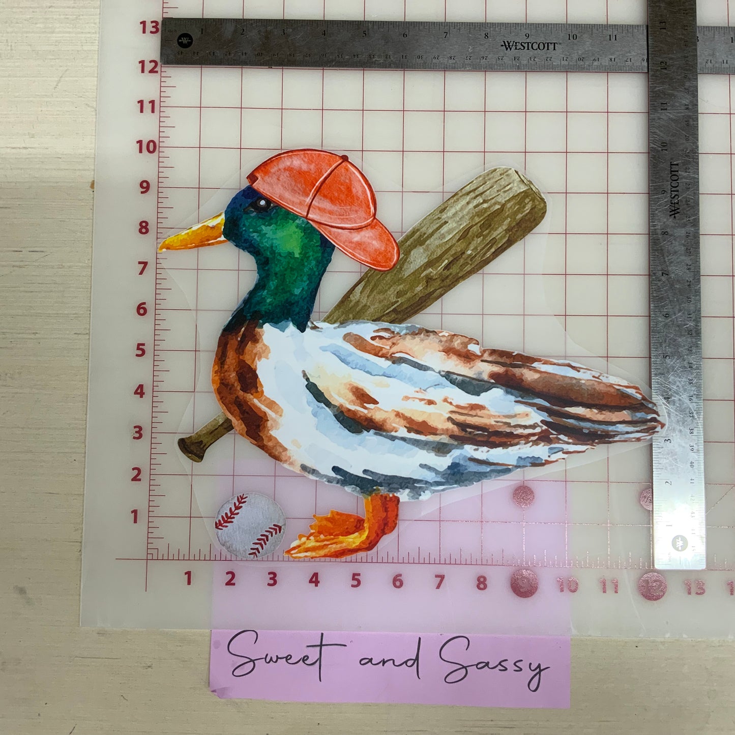 Duck baseball DTF Transfer Design