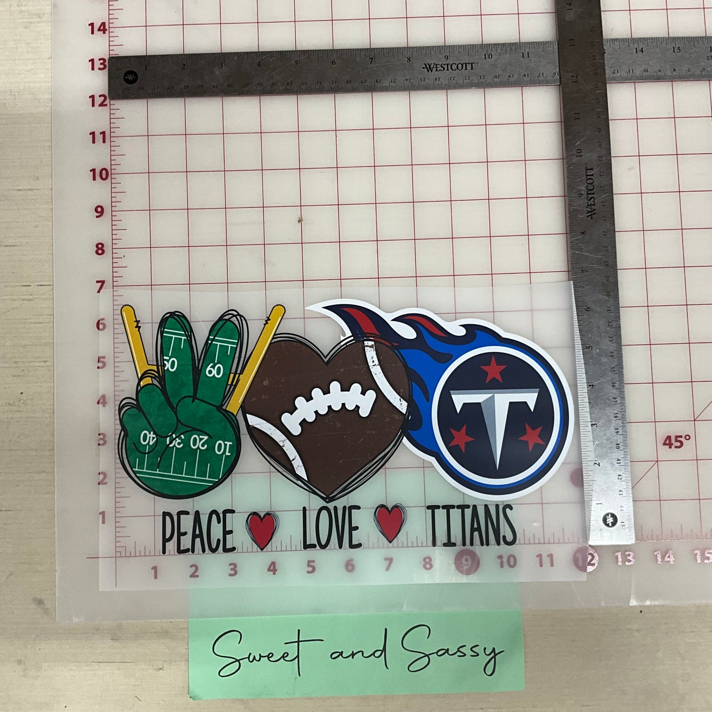 Peace Love Titans DTF Transfer Design