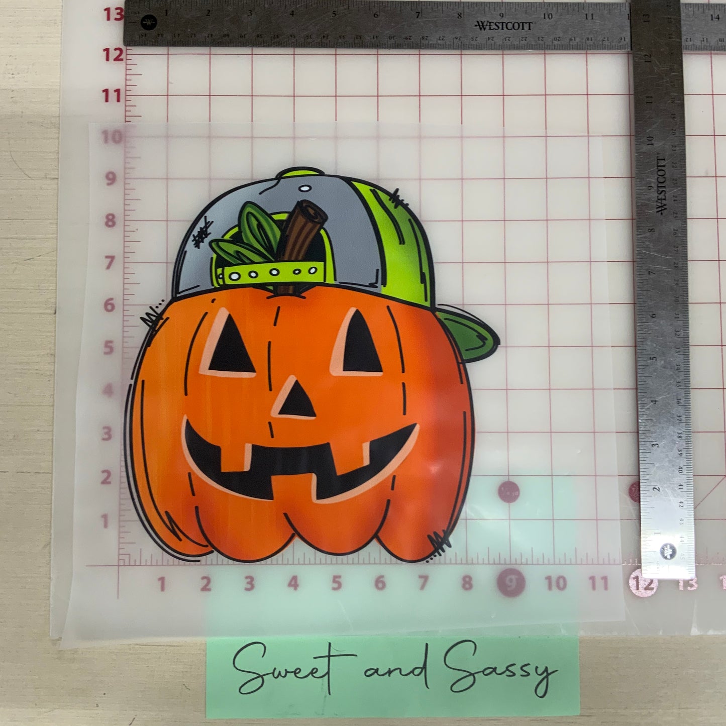 Pumpkin with hat DTF Transfer Design