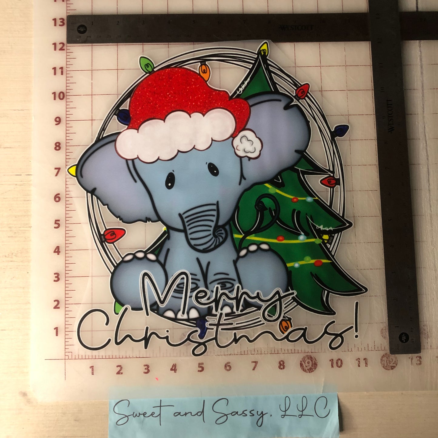 Merry Christmas, Elephant DTF Transfer Design