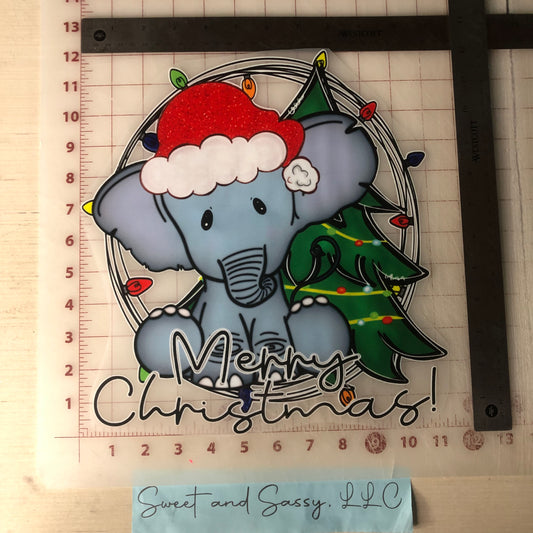 Merry Christmas, Elephant DTF Transfer Design