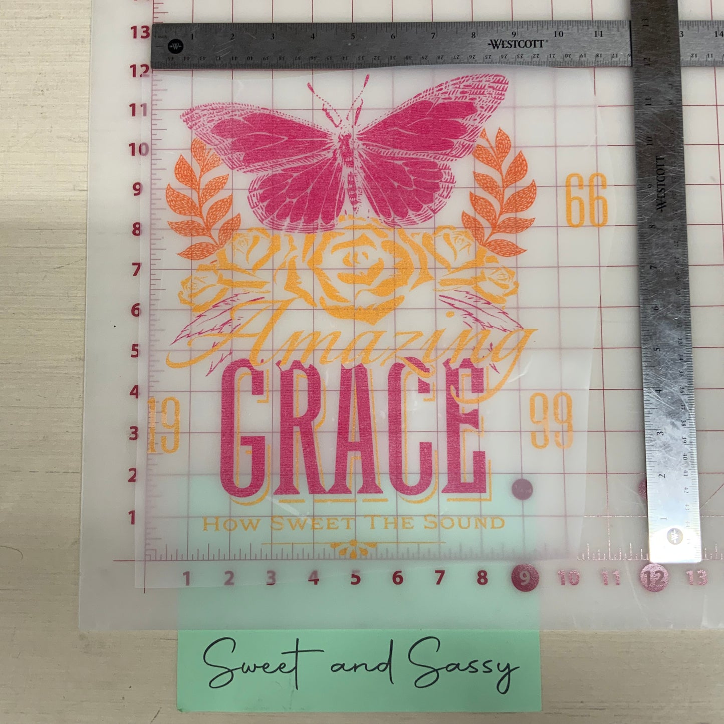 Butterfly, Amazing Grace DTF Transfer Design