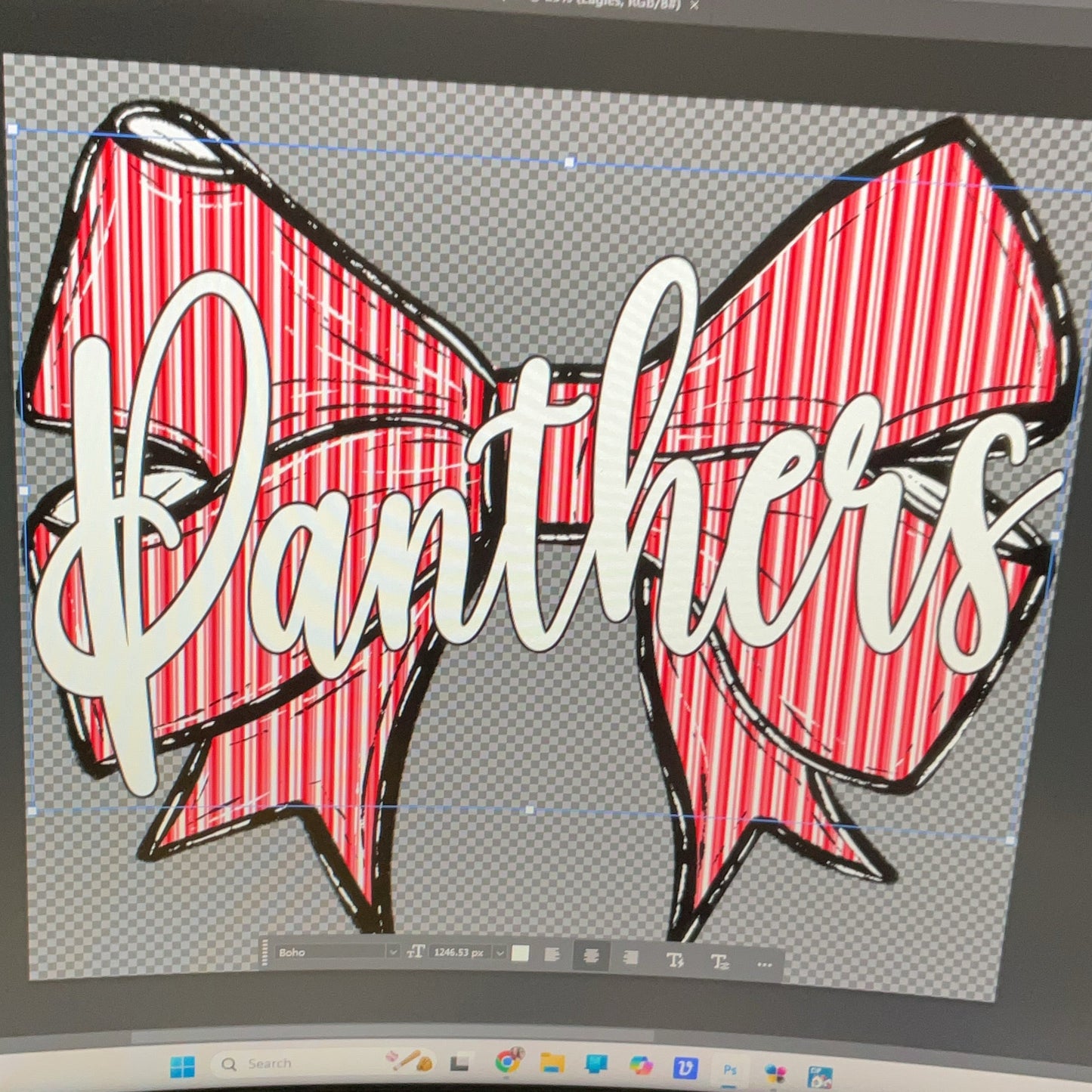Prepster Bow School Mascot DTF Transfer Design