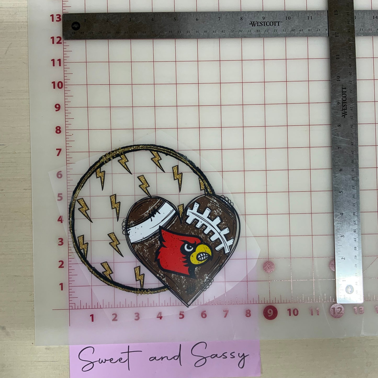 Cardinals Football Heart DTF Transfer