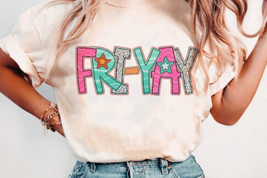 Fri-yay word art DTF Transfer Design CF