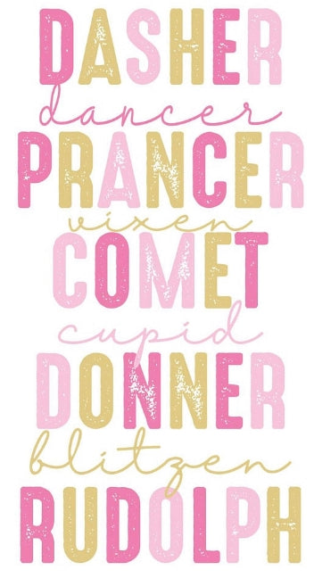 Reindeer Pink DTF Transfer Design