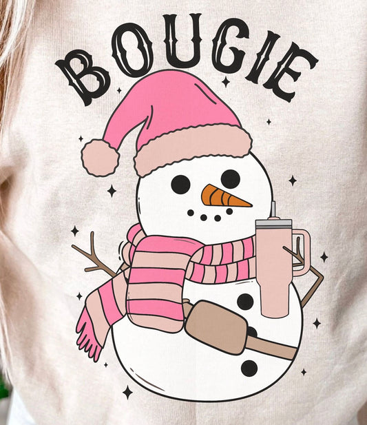 Bougie Snowman DTF Transfer Design