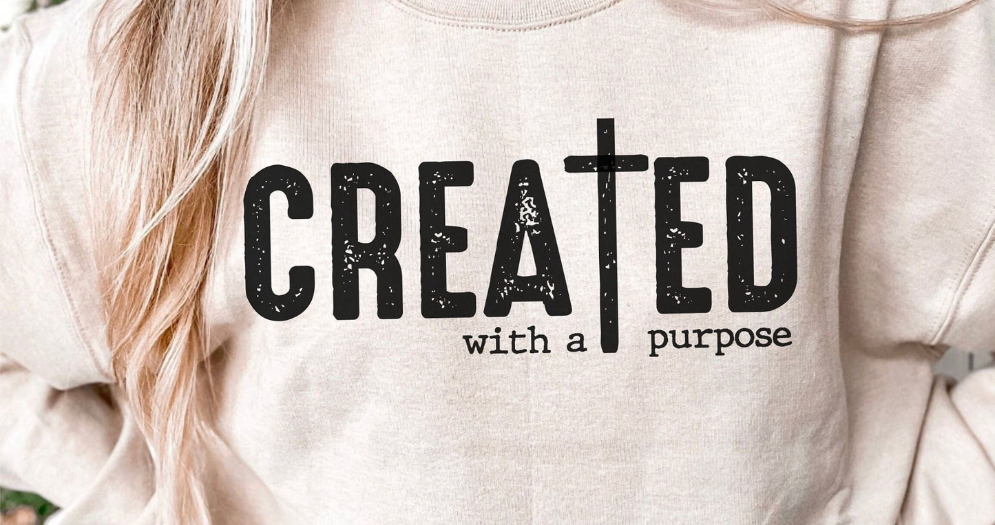 Created with a Purpose DTF Transfer Design