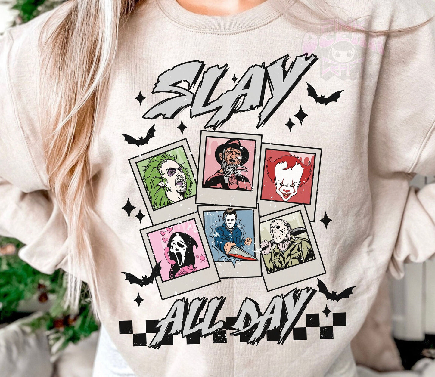 Slay All Day polaroid DTF Transfer Design