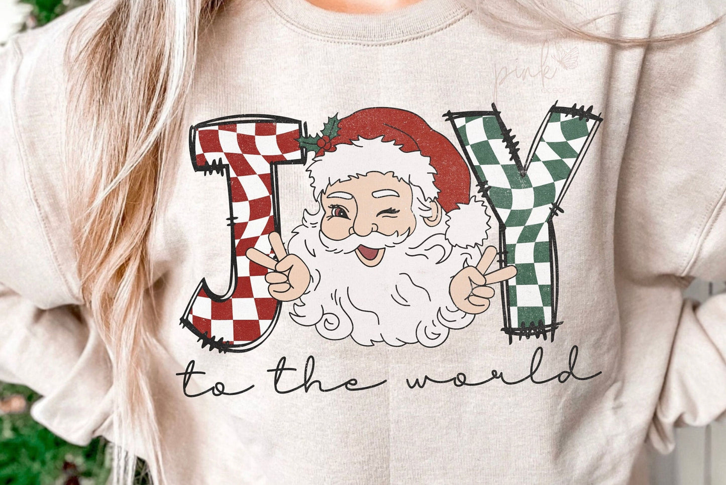 Joy to the World, Santa DTF Transfer Design