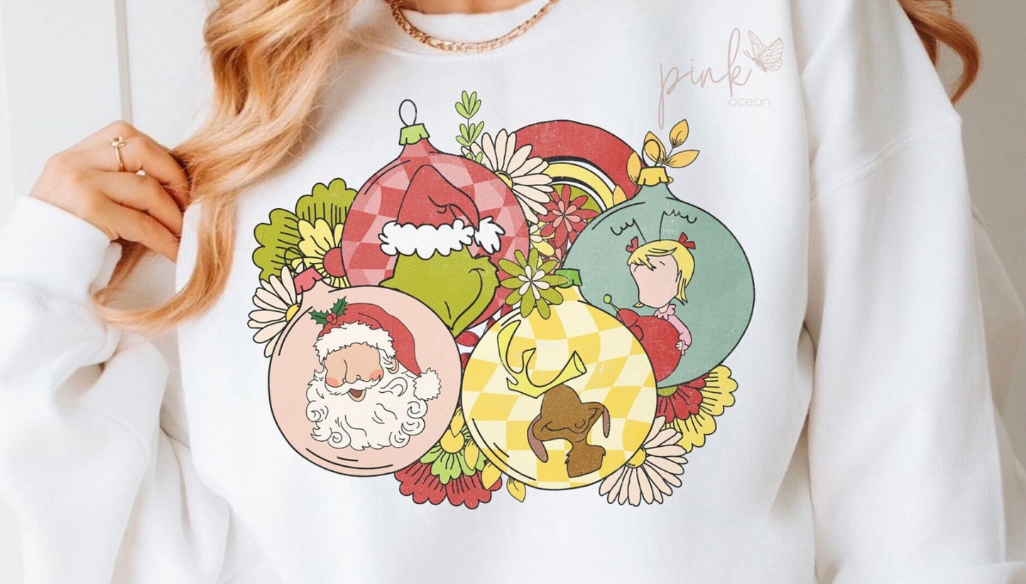 Grinch Ornaments DTF Transfer Design