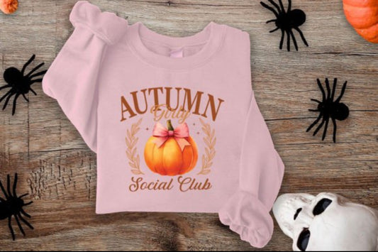 Autumn Girly Pumpkin Club DTF Transfer Design