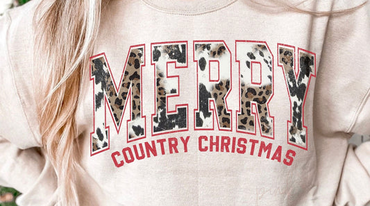 Merry Country Christmas DTF Transfer Design