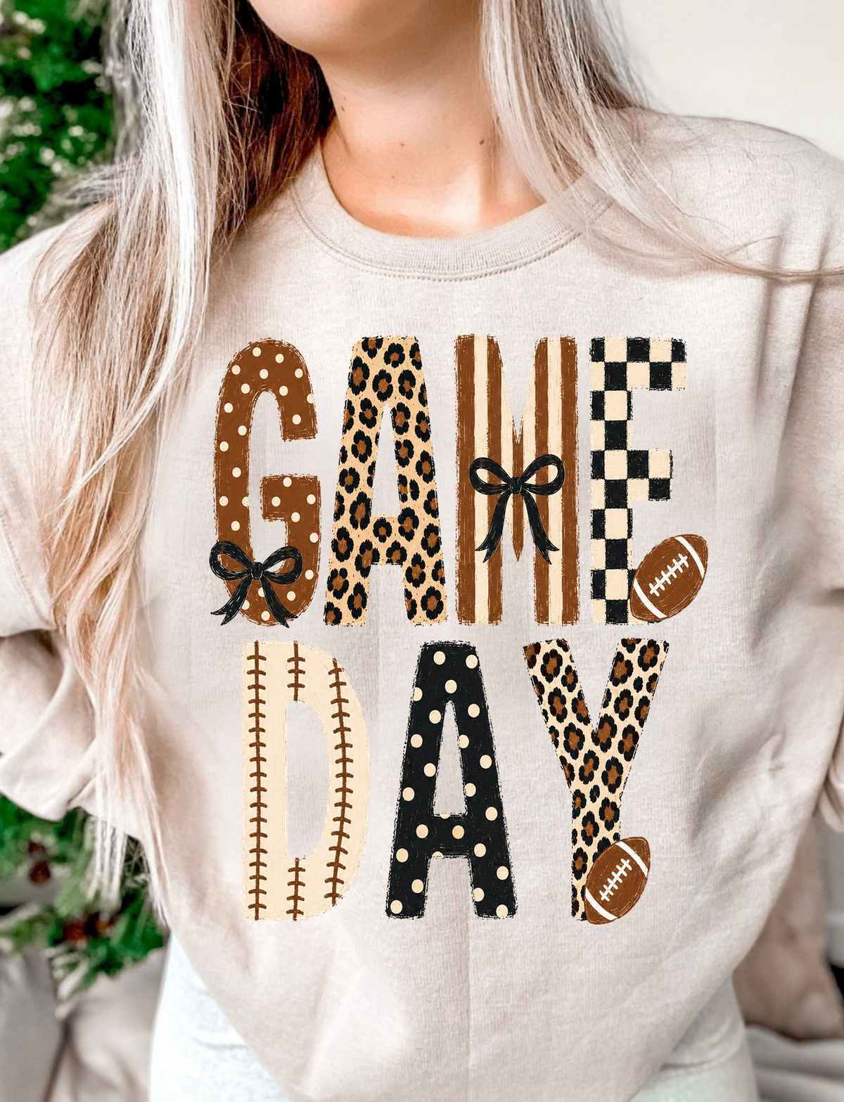 GAME DAY football stacked DTF Transfer Design
