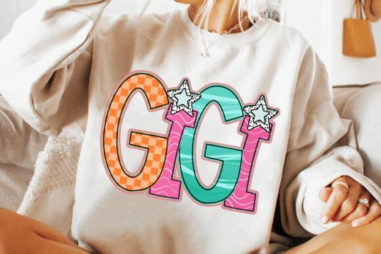 Gigi Doodle word DTF Transfer Design CF