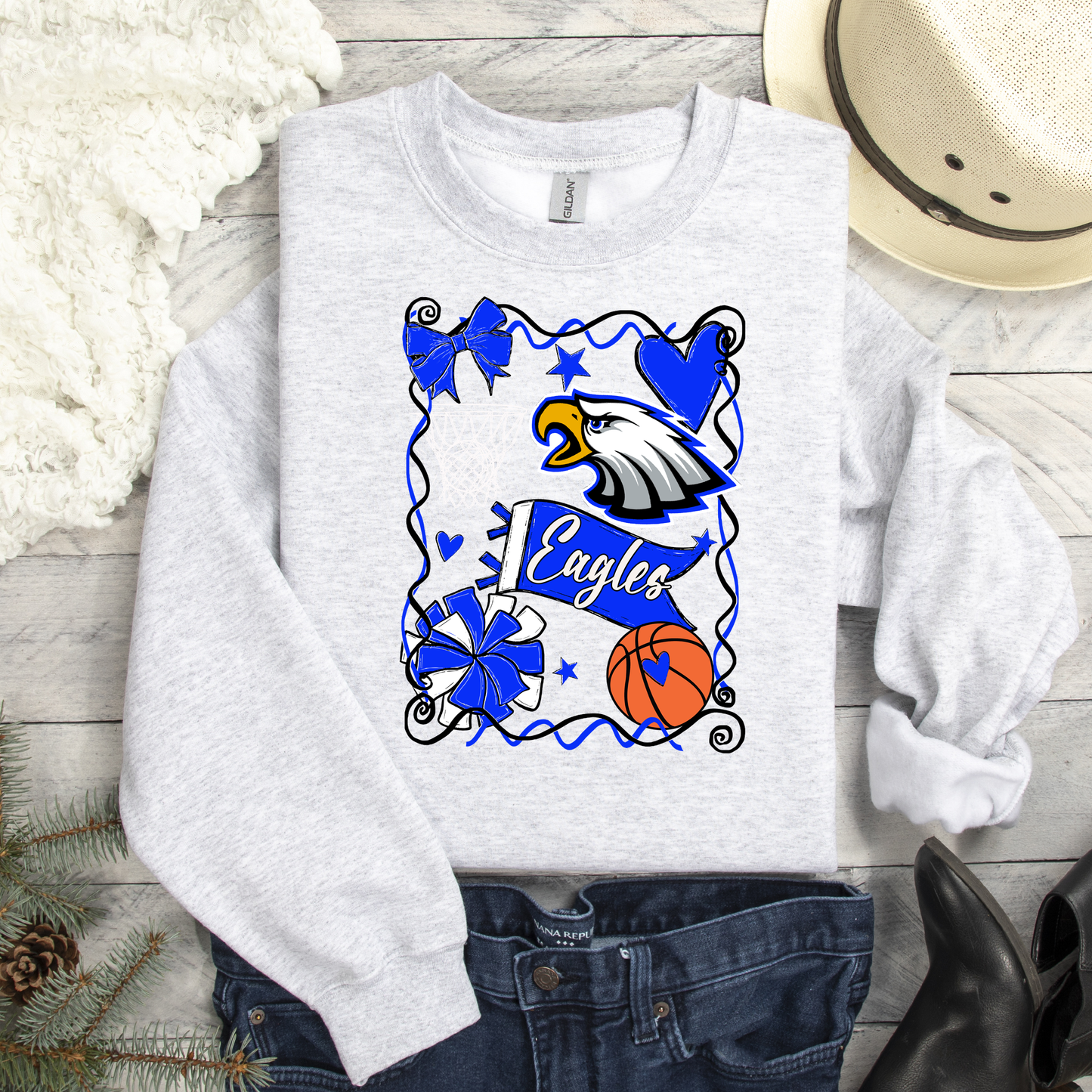 Basketball Mascot Collage DTF Transfer Design
