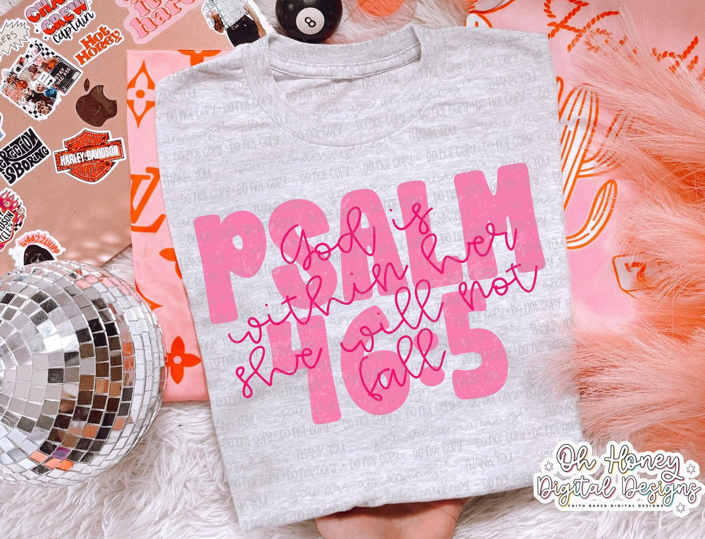 God is within her Psalms Pink DTF Transfer Design
