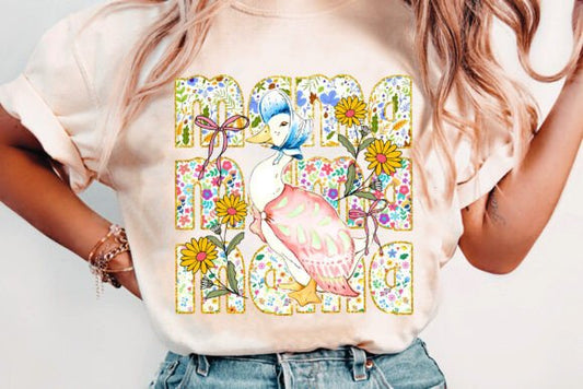 Mama goose floral mama stacked DTF Transfer Design CF