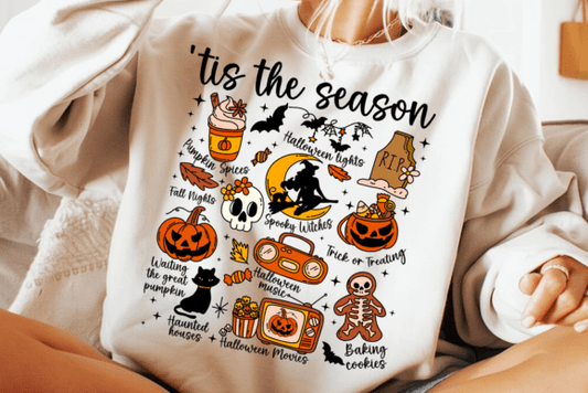 Tis the Season Halloween doodles DTF Transfer Design