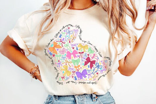 Happy Easter Bunny Coquette bunny DTF Transfer Design CF