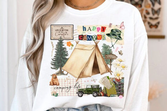 Happy Camper Camping Life DTF Transfer Design CF