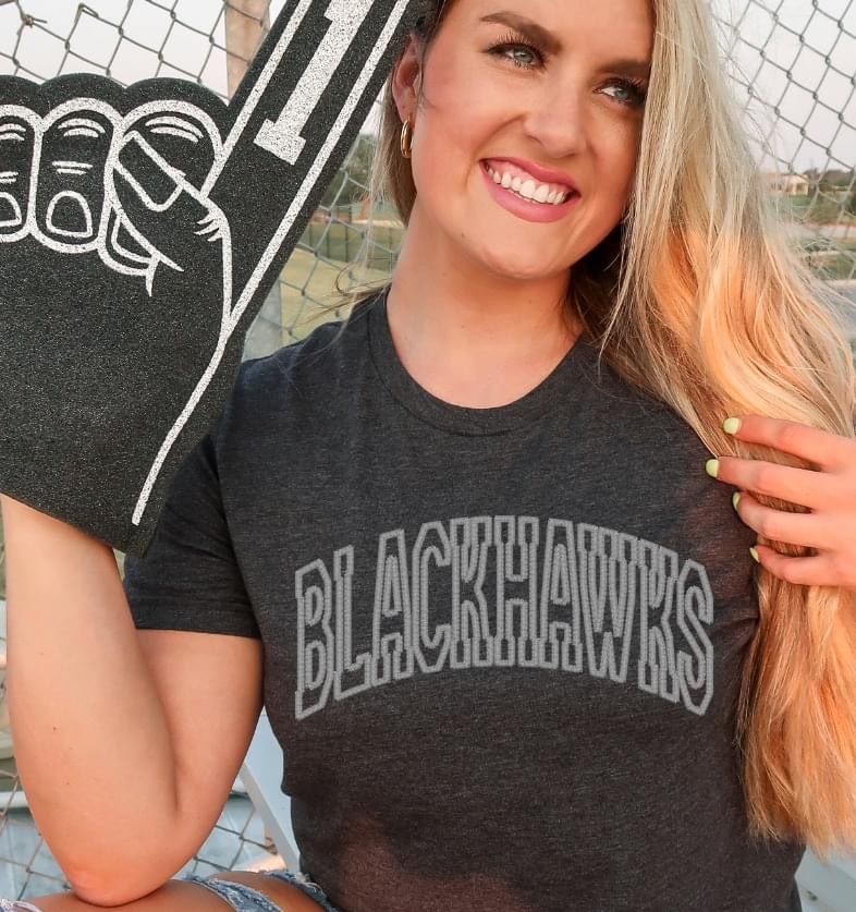 Blackhawks Faux Embroidery DTF Transfer Design Bev