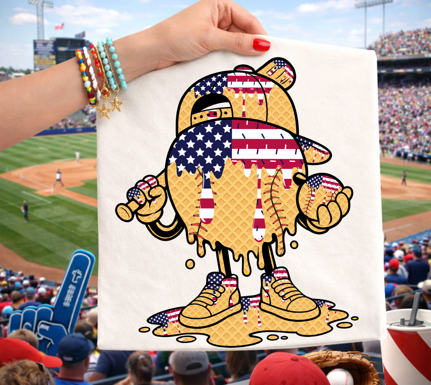 ICE DRIP Baseball 4TH OF JULY DTF Transfer Design