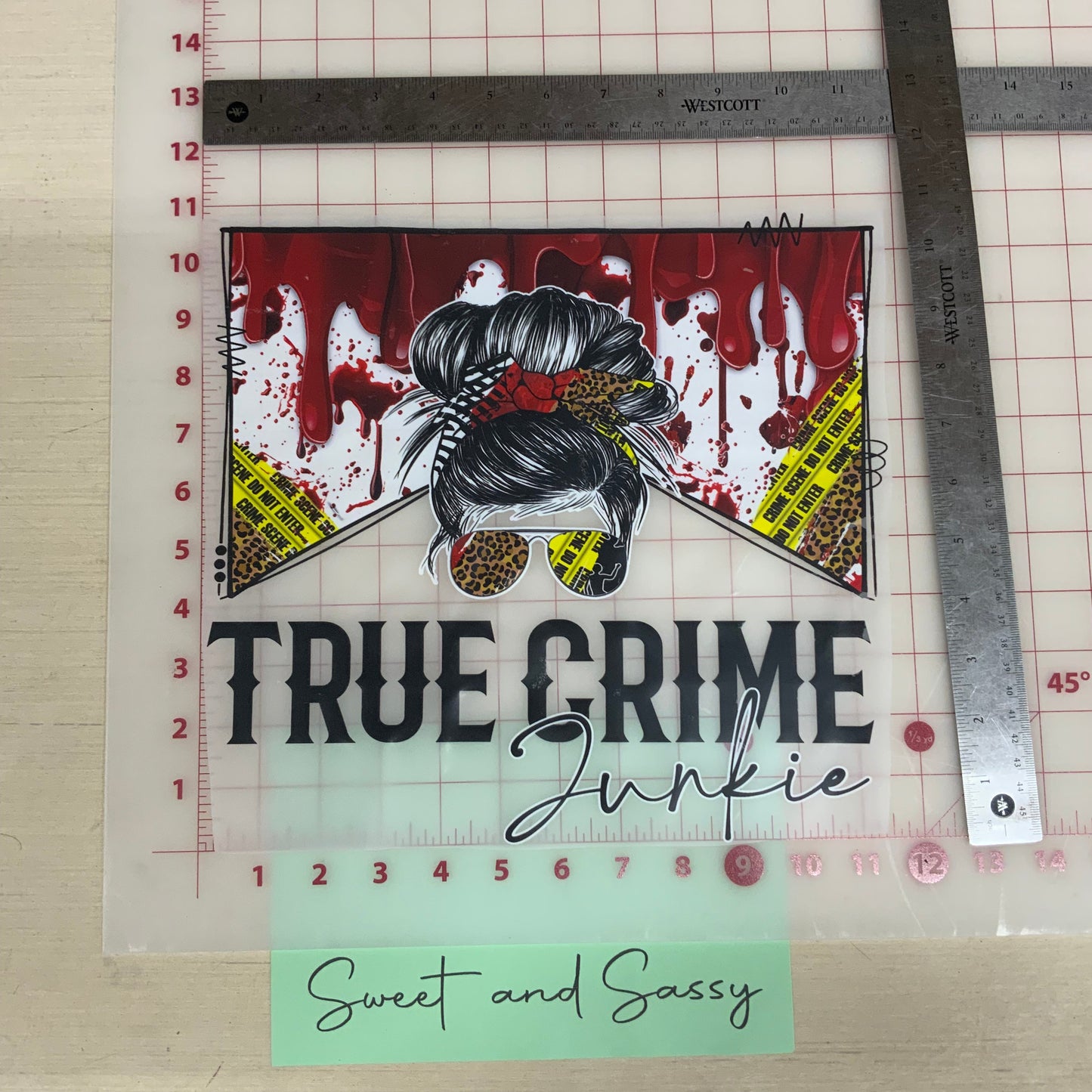 True Crime Junkie DTF Transfer Design