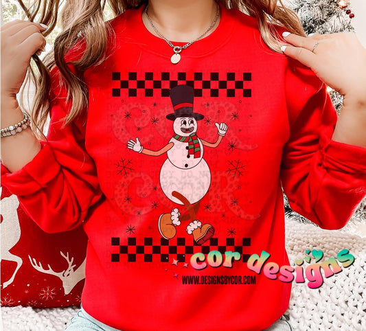 Dancing Snowman DTF Transfer Design
